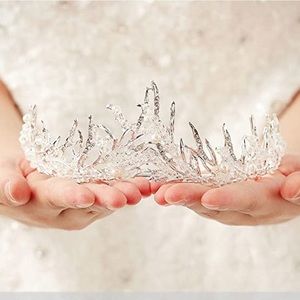 Ice Princess Tiara with Crystal Beads and Pearl Accents